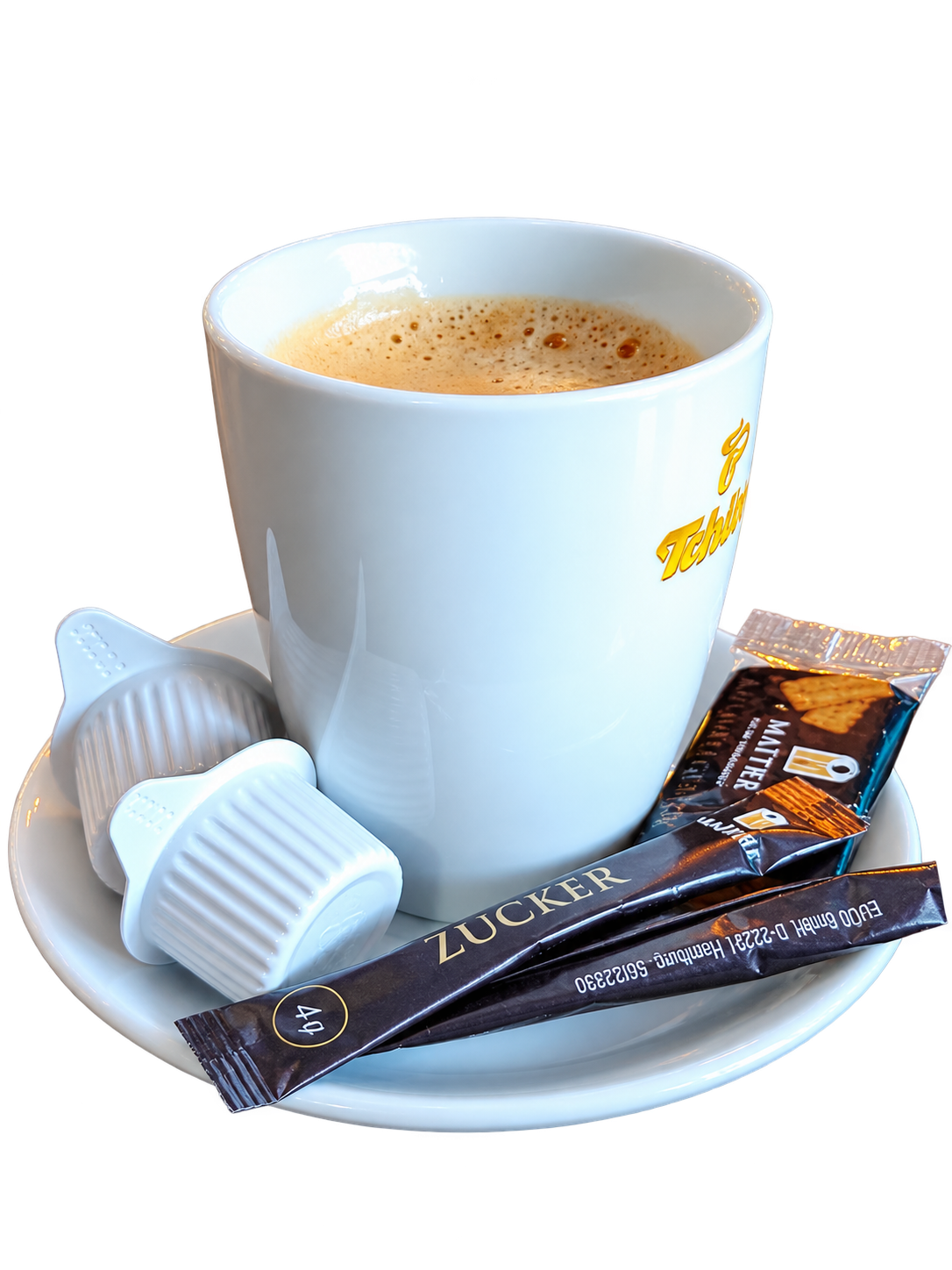 Kaffee mit Milchschaum im Cheers